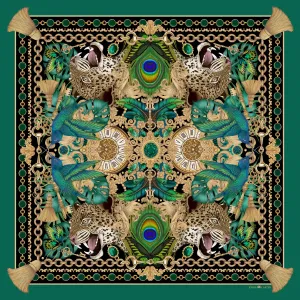 The Emerald & Jaguar Silk Scarf | 65x65cm [Preorder]