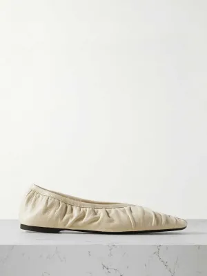 The Gathered leather ballet flats