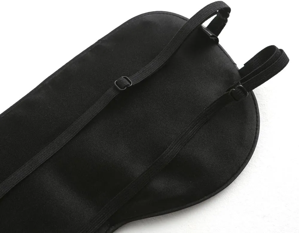 Tim & Tina 100% Natural Silk Sleep Mask Soft Comfortable Smooth Eye Mask with Adjustable Strap Blindfold for Women Men Black - Two Straps