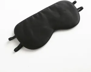 Tim & Tina 100% Natural Silk Sleep Mask Soft Comfortable Smooth Eye Mask with Adjustable Strap Blindfold for Women Men Black - Two Straps