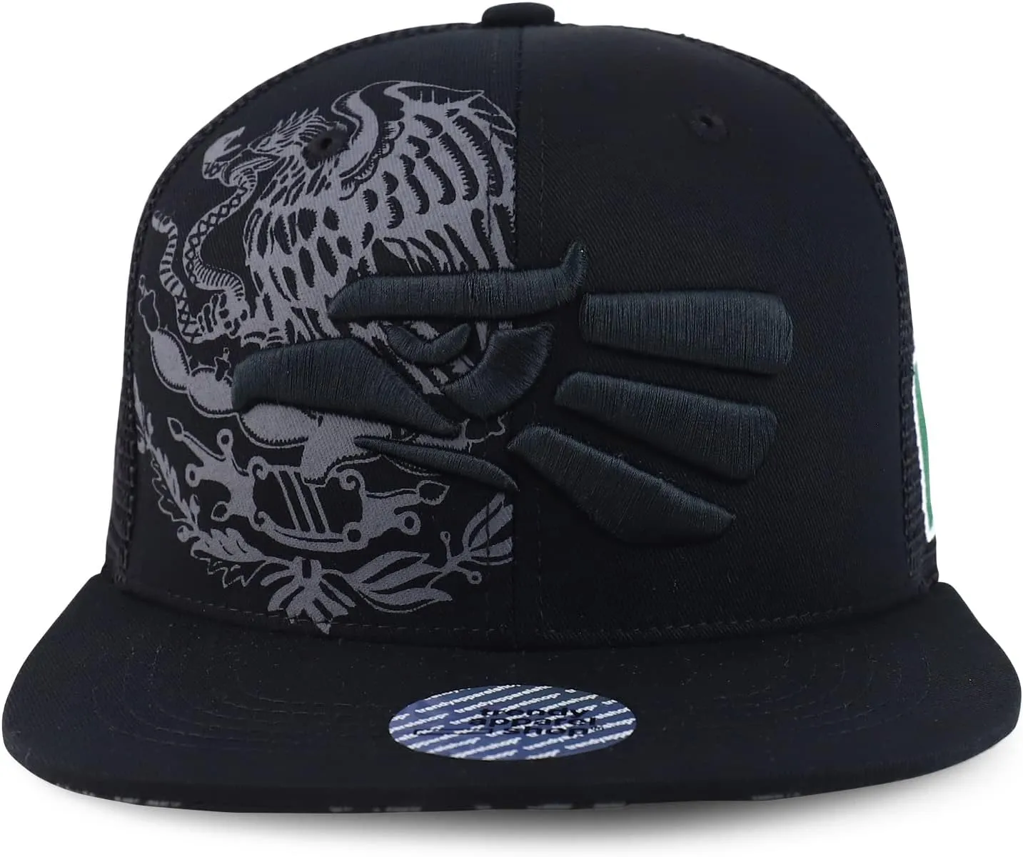 Trendy Apparel Shop Hecho En Mexico Eagle 3D Embroidered Flatbill Snapback Mesh Cap