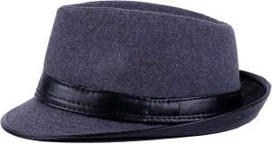 Unisex Panama Fedora Hats Trilby Felt Hat Sun Hats for Men Women Short Brim Jazz Cap