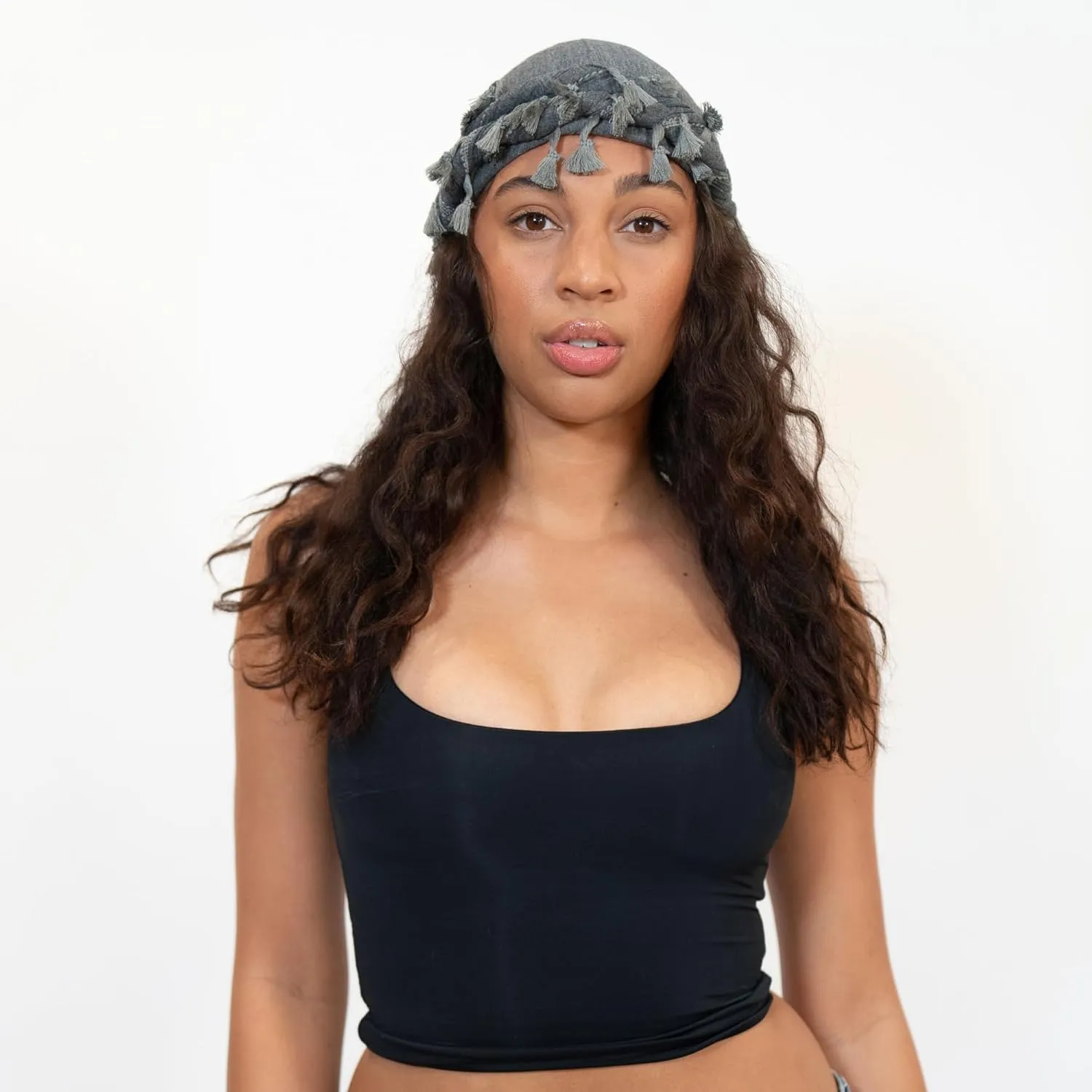 Veeta Superior Halo Turban Silk Satin Lined Head Wrap, Pre-Tied Tassel Turban for Men & Women, Turban Durag Wave Cap