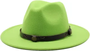 Women Fedoras Woolen Hat Classic Jazz Hat Flat Brim Hat Couple Hat Outdoor Travel 5 59-61cm