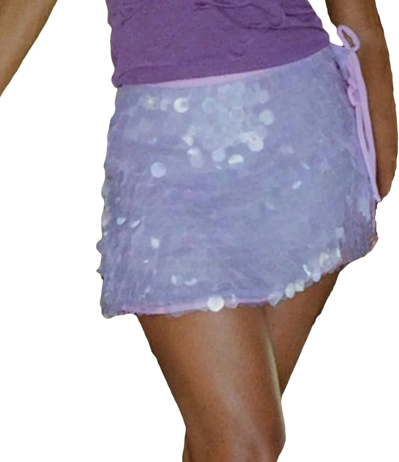 Women Y2K Sparkle Sequin Mini Skirt Club Party Hollow Out Tie-up Pencel Skirt Festival Rave Glitter Short Skirt