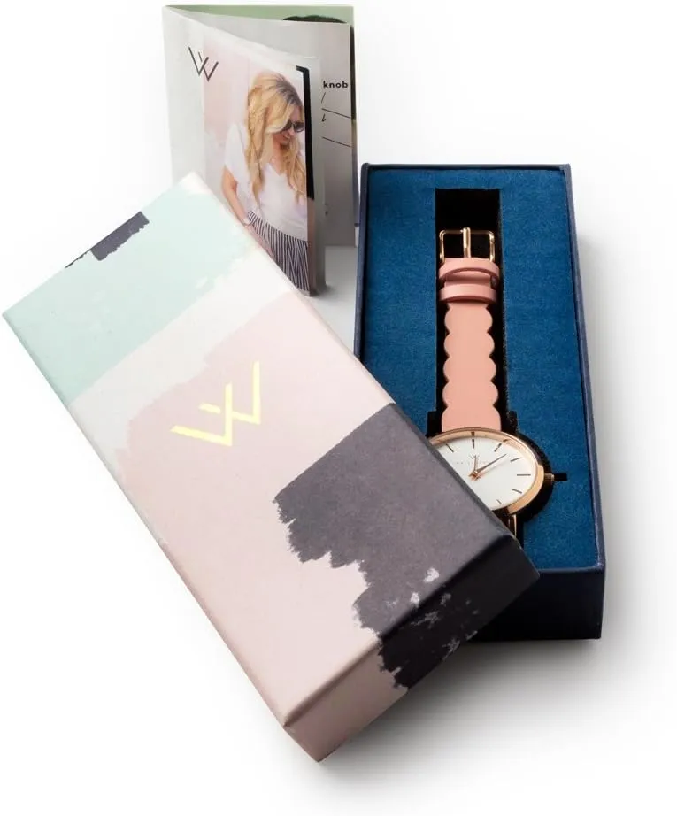 Wristology 29 Options - Maxi Leather Band Roman Numerals Boyfriend Watch - Interchangeable Genuine Leather Strap - Large Easy to Read Analog Face for Women or Men