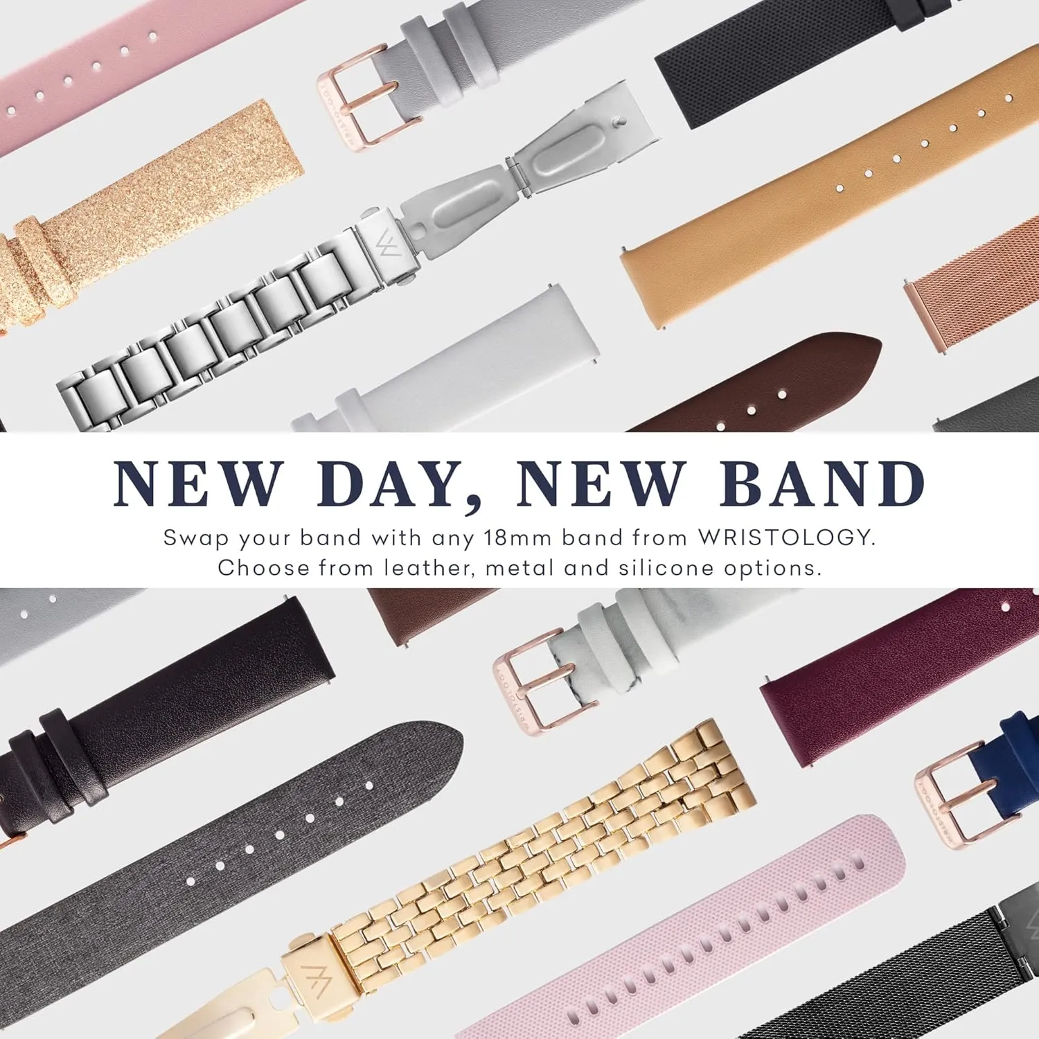 Wristology 29 Options - Maxi Leather Band Roman Numerals Boyfriend Watch - Interchangeable Genuine Leather Strap - Large Easy to Read Analog Face for Women or Men